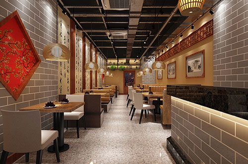 大连传统中式餐厅餐馆装修设计效果图