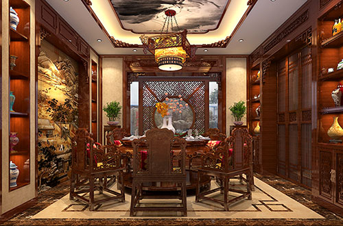 大连温馨雅致的古典中式家庭装修设计效果图